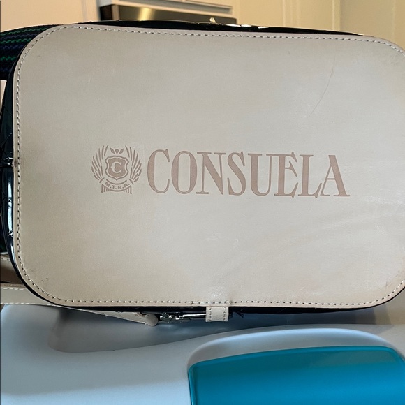 Consuela Black Patent Tote with Tan Accents - Picture 3 of 5